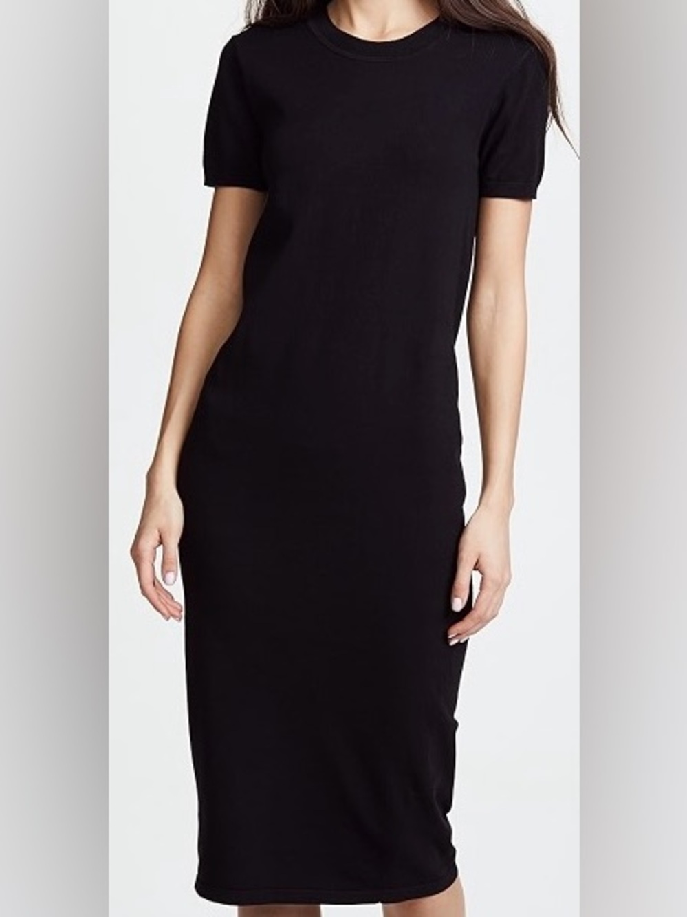 Hatch Eliza Dress Black Midi Short Sleeve Size 2